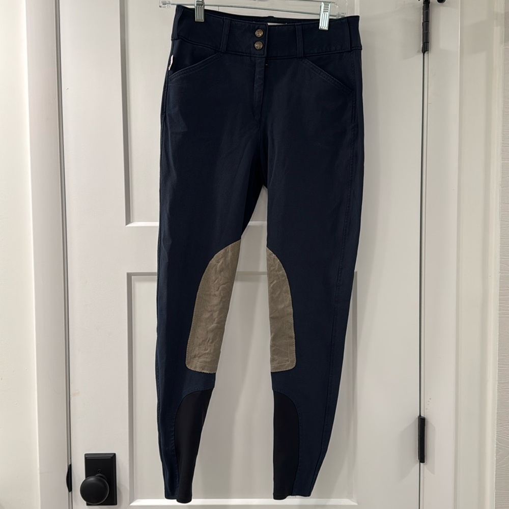Tailored Sportsman Woman’s Riding Breeches Navy Size 28 Mid Rise Boot Sock